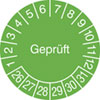 Prüfplaketten - Geprüft grün / weiß