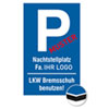 Individuell gefertigtes Parkplatzschild Aluminium - Verbundplatte 2, 0 mm weiß, Ecken rund, ohne Bohrung