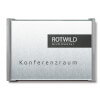 BOX Türschilder, grau Aluminiumrückplatte in Edelstahloptik, ABS - Kunststoffrahmen, 