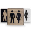 Tello Wood Türschild eckig, Farbe: Eiche,  Motiv:  Schwarz