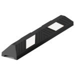 Parkplatzbegrenzung aus Recylinggummi mit weißen Reflexstreifen und integriertem Tragegriff