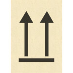 Verpackungsetiketten aus Graspapier - Packstückorientierung Oben