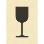 Verpackungsetiketten aus Graspapier - Packstückorientierung Vorsicht zerbrechlich