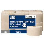 Tork 120377 Mini Jumbo Toilettenpapier Advanced 2-lagig für Spendersystem T2
