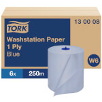Tork 130008 Standard-Papierwischtücher auf Rolle Universal 1-lagig für Spendersystem W6