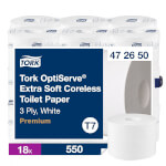 Tork 472650 OptiServe Extra-Weiches Hülsenloses Toilettenpapier Premium 3-lagig für Spendersystem T7
