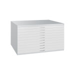 C+P Stahl-Flachablage-Schubladenschrank Serie 7100/7200 10 Schubladenblenden DIN A0 mit Etikettenrahmen