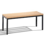 C+P Freistehende Sitzbank Basic Gestell mit 4 Füßen aus stabilem Vierkant-Stahlrohr 30 x 30 mm