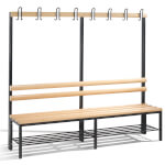 C+P Garderobenbank einseitig Basic mit Schuhrost Gestell mit 6 Füßen aus stabilem Vierkant-Stahlrohr 30 x 30 mm