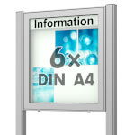 Planus 65 E Freistehender Schaukasten eckig Format für 6 × DIN A4 Blätter