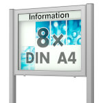 Planus 65 E Freistehender Schaukasten eckig Format für 8 × DIN A4 Blätter