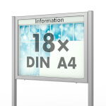 Planus 65 E Freistehender Schaukasten eckig Format für 18 × DIN A4 Blätter