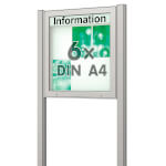 Plenum 65 E Freistehender Schaukasten eckig Format für 6 × DIN A4 Blätter
