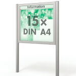 Plenum 65 E Freistehender Schaukasten eckig Format für 15 × DIN A4 Blätter