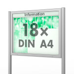 Plenum 65 E Freistehender Schaukasten eckig Format für 18 × DIN A4 Blätter