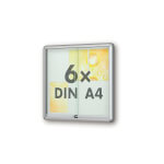 Moveo 50 G gerundeter Schaukasten mit Schiebetüren Format für 6 × DIN A4 Blätter