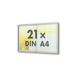 Moveo 50 G gerundeter Schaukasten mit Schiebetüren Format für 21 × DIN A4 Blätter