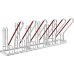 WSM Fahrradständer mit Anlehnbügel 4506 6 Einstellplätze mit einseitiger Radeinstellung und Anschlagschutz rot