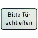 Hinweisschild zur Betriebskennzeichnung Bitte Tür schließen