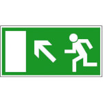 Fluchtwegschild - langnachleuchtend Rettungsweg links aufwärts