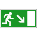 Rettungsschild - nachleuchtend Rettungsweg rechts abwärts