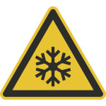 Warnschild Warnung vor Kälte