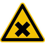 Warnschild auf Bogen Warnung vor gesundheitsschädlichen Stoffen