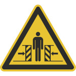 Warnschild Warnung vor Quetschgefahr