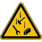 Warnschild Warnung vor herabfallenden Gegenständen