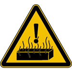 Warnschild Warnung vor heißen Stoffen