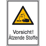 Warn-Kombischild Vorsicht! Ätzende Stoffe