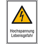 Warn-Kombischild Hochspannung Lebensgefahr