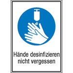 Gebots-Kombischild Hände desinfizieren