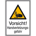 Warn-Kombischild Vorsicht! Handverletzungsgefahr