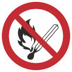Verbotsschild Feuer,offenes Licht und Rauchen verboten