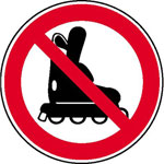 Verbotsschild Inline-Skates verboten