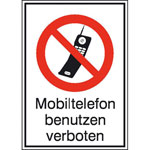 Verbots-Kombischild Mobiltelefon benutzen verboten
