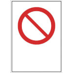 Verbots-Kombischild mit einem Verbotsschild, 10,0 cm