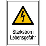 Warn-Kombischild Starkstrom Lebensgefahr