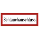 Hinweisschild für den Brandschutz Schlauchanschluss