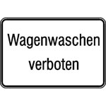 Hinweisschild für Gewerbe und Privat Wagenwaschen verboten