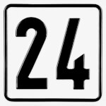 Parkplatzkennzeichnung / Hinweisschild Ziffernschild mit max. 2-stelliger Nummer nach Wahl