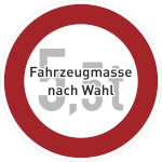 Verkehrsschild / Betriebs- und Privatkennzeichnung Verbot für Fahrzeuge über bestimmtem Gewicht