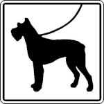Hinweisschild - Wald- und Freizeitanlagen Hunde anleinen (Symbolschild)