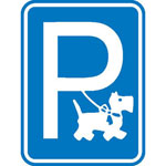 Hinweisschild für Gewerbe und Privat Hundeparkplatz (Symbolschild)