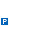 Parkplatzschild Symbol: P, Symbol: Rollstuhlfahrer