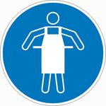 Gebotsschild, Schutzschürze benutzen,