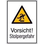 Warn-Kombischild Vorsicht! Stolpergefahr