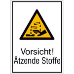 Warn-Kombischild Vorsicht! Ätzende Stoffe