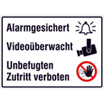 Hinweisschild - Grundbesitzkennzeichnung Alarmgesichert, Videoüberwacht
